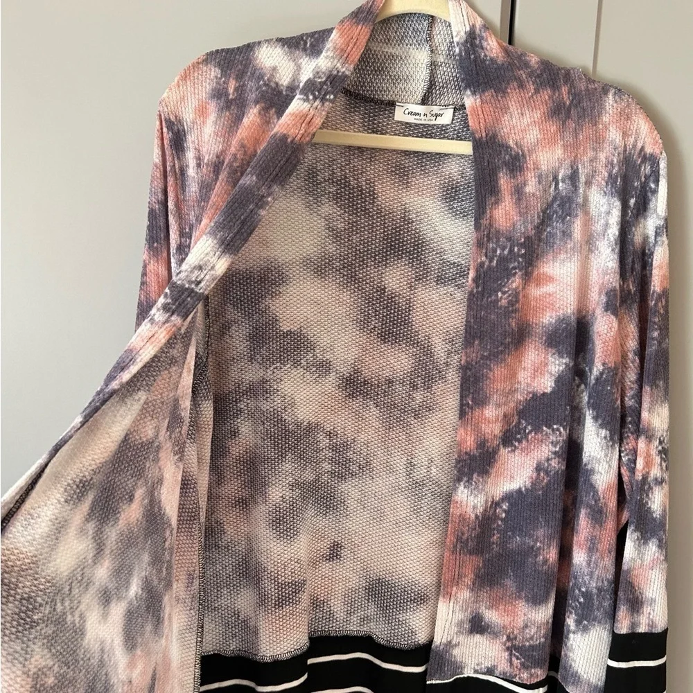 Lightweight Long Sleeve Women's Cardigan, Pockets, Open Front Made in the USA - Picture 5 of 8